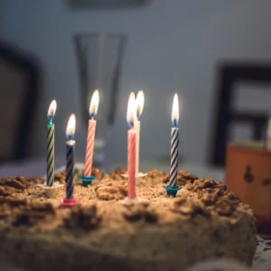 birthday cake with candles