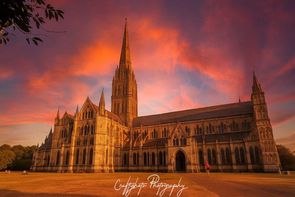 salisbury cathedral at sunset 1