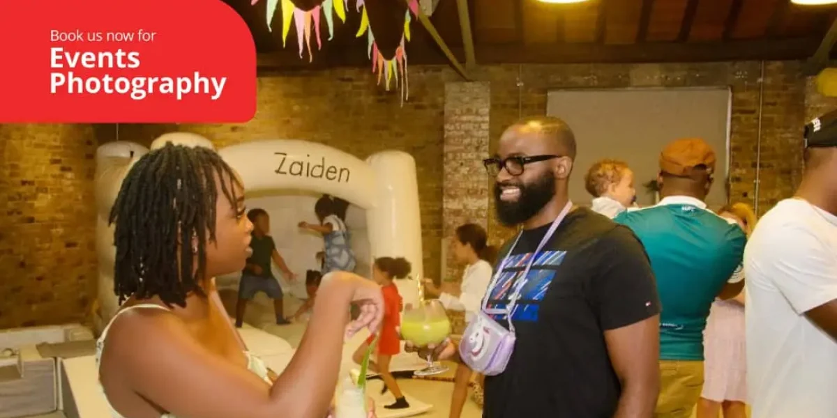 Crafty entertainment studio photography of a male and female standing and chatting